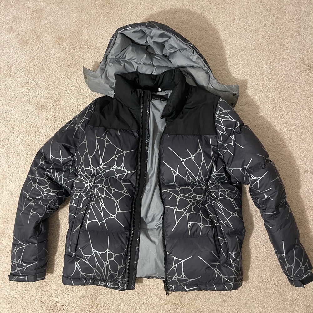 100% Authentic Vintage Number Nine Runway Spider Web Puffer Jacket Size 2/S